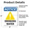 Signmission Drinking Water Sign With Symbol, 3.5 in W x Rectangle, Vinyl Decal OS-2PACK-NS-D-35-V-11550 - alternate 5